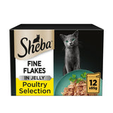 Sheba Fine Flakes Cat Food Pouches Poultry in Jelly GOODS ASDA   