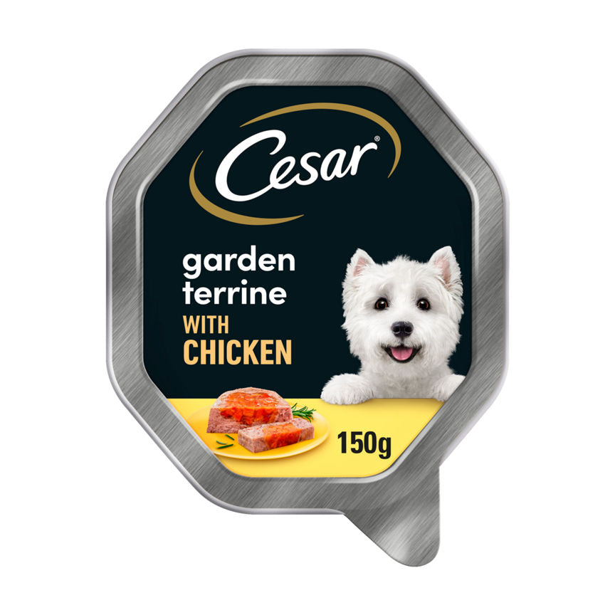 Cesar Garden Terrine Dog Food Tray Chicken & Garden Vegetables in Loaf GOODS ASDA   