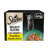 Sheba Select Slices Cat Food Tray Mixed Poultry Collection in Gravy 8 Pack GOODS ASDA   