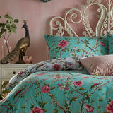 furn vintage chinoiserie floral green double bedding set - British product