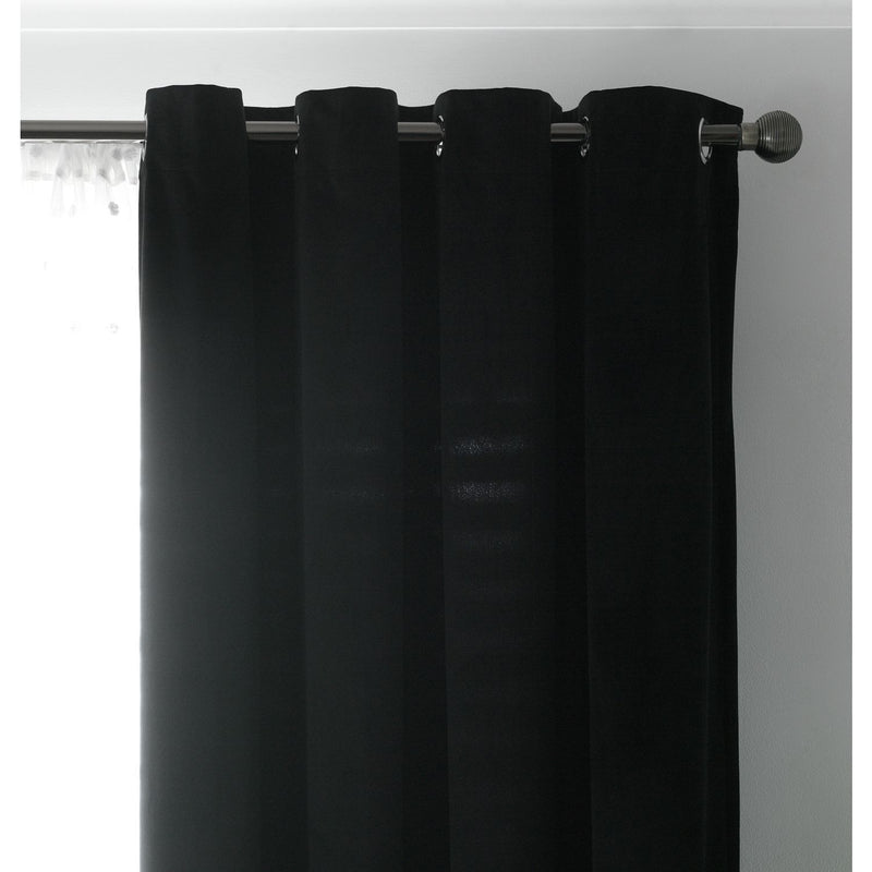 Habitat Dimout Velvet Eyelet Curtains - Black - 117x183cm