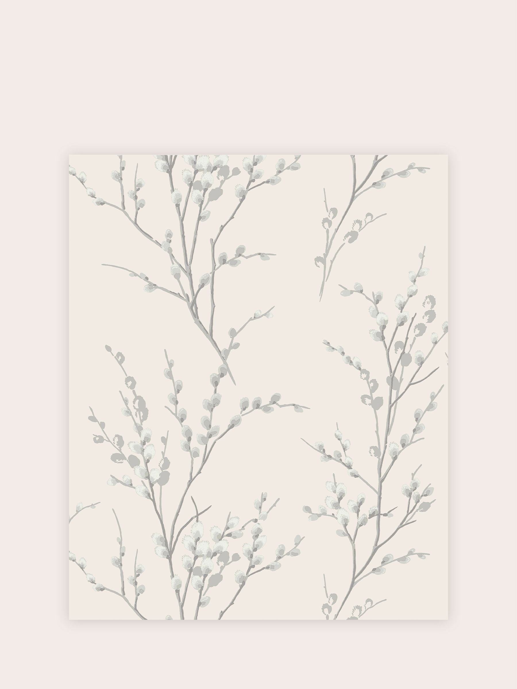 Laura Ashley Steel Pussy Willow wallpaper sample A4, UK version
