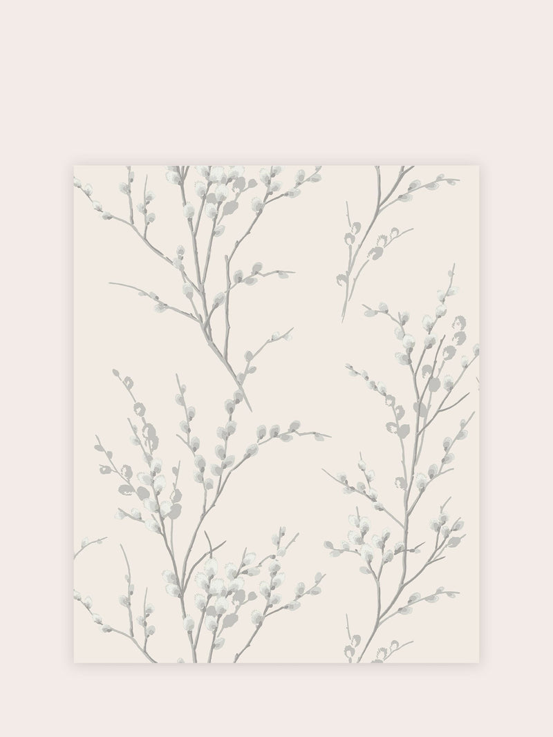 Laura Ashley Steel Pussy Willow wallpaper sample A4, UK version