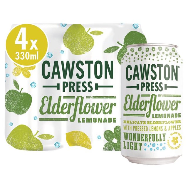 Cawston Press Sparkling Elderflower Lemonade   4 x 330ml GOODS M&S   