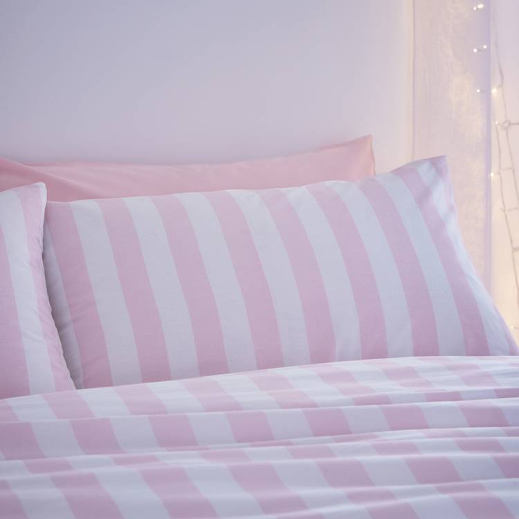 Sassy B reversible pink stripe bedding set single, imported from the UK