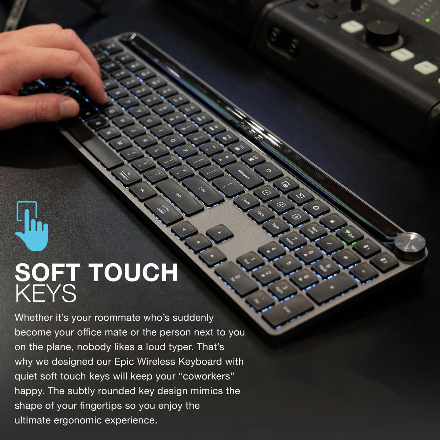 JLab Epic Wireless Bluetooth Keyboard black, UK version