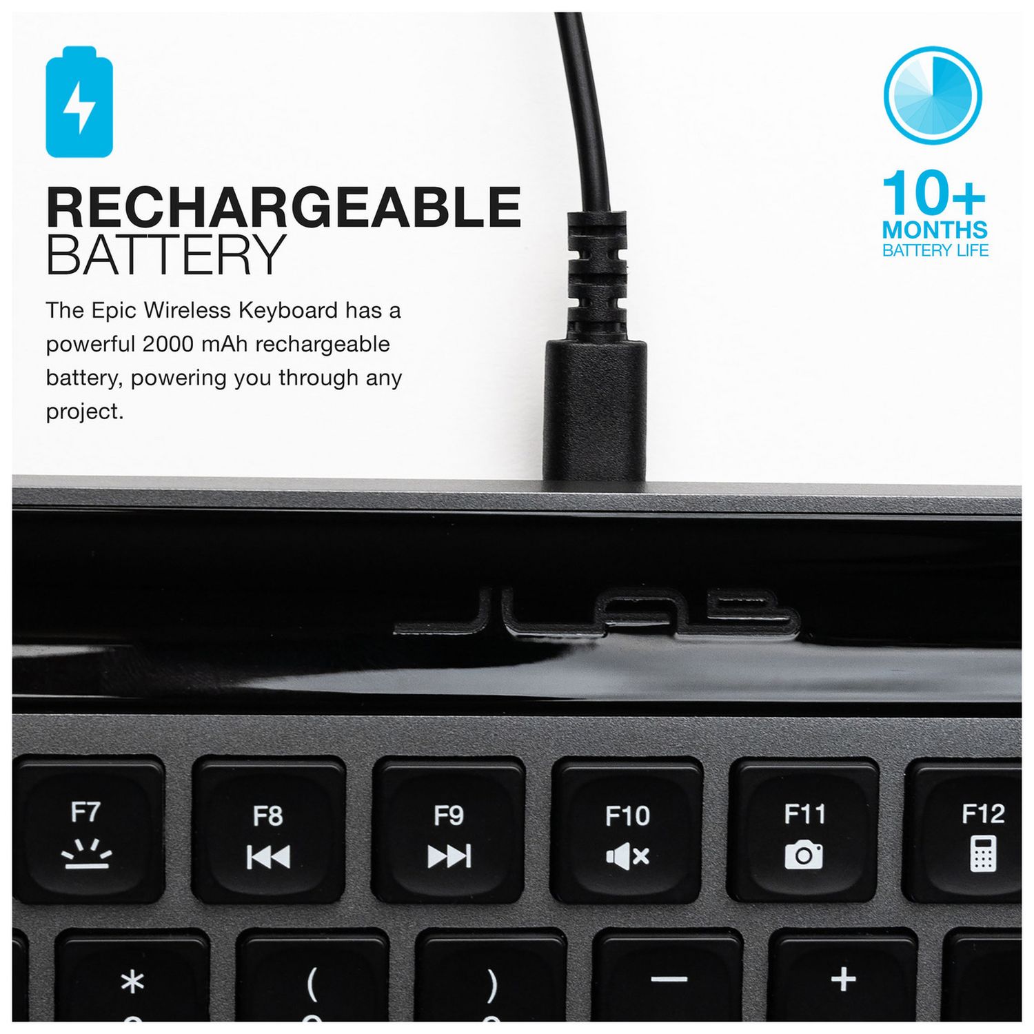 JLab Epic Wireless Bluetooth Keyboard black, UK version