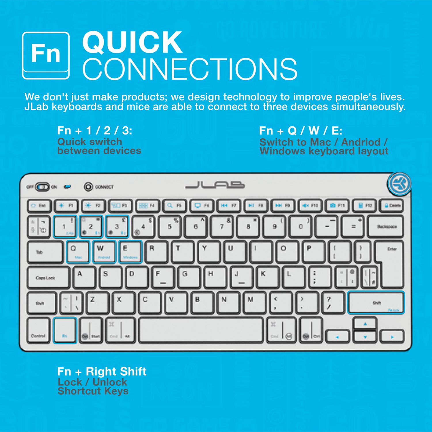 JLab GO Wireless mouse and keyboard set (British brand)