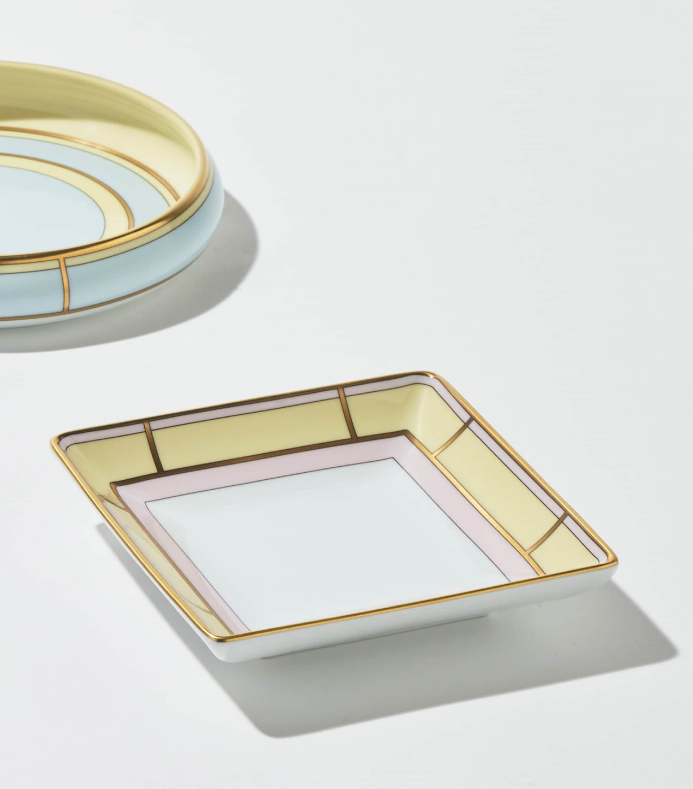 GINORI 1735 porcelain Colonna Diva square change tray 13.5cm, UK version