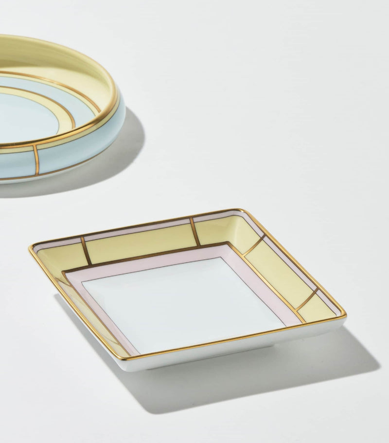 GINORI 1735 porcelain Colonna Diva square change tray 13.5cm, UK version