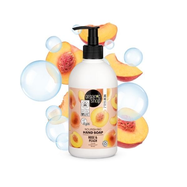 Organic Shop Nourishing Hand Soap Rose & Peach 500ml GOODS Superdrug   