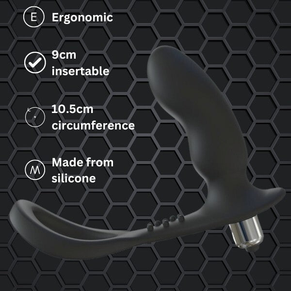 Rev-Pro vibrating prostate massager with cock ring (British brand)