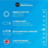 EXS textured condoms ribbed and dotted 48 pack, imported from the UK