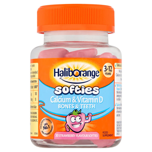 Haliborange Calcium & Vitamin D 30 Strawberry Flavour Softies 3 - 12 Years GOODS ASDA   