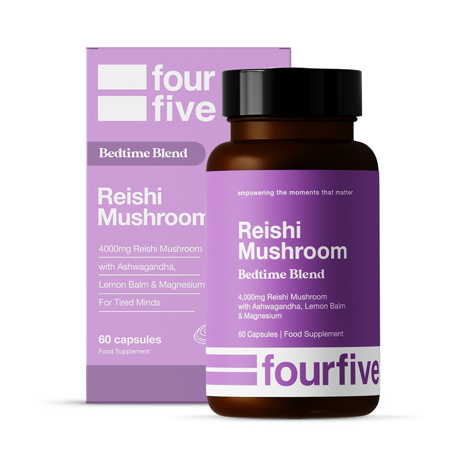 Fourfive Bedtime Blend Reishi 4000mg 60 Capsules - British product