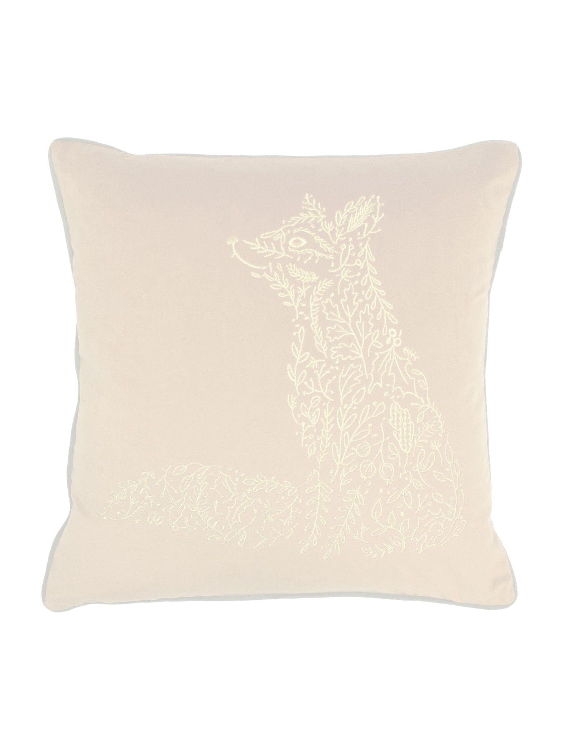 furn embroidered rust orange gold fauna cushion 50cm (British brand)