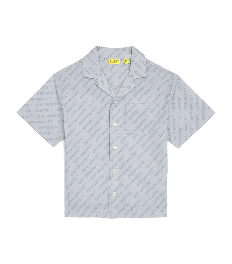 Off-White Kids Logo Bowling Shirt 4-12+ Years, imported from the UK