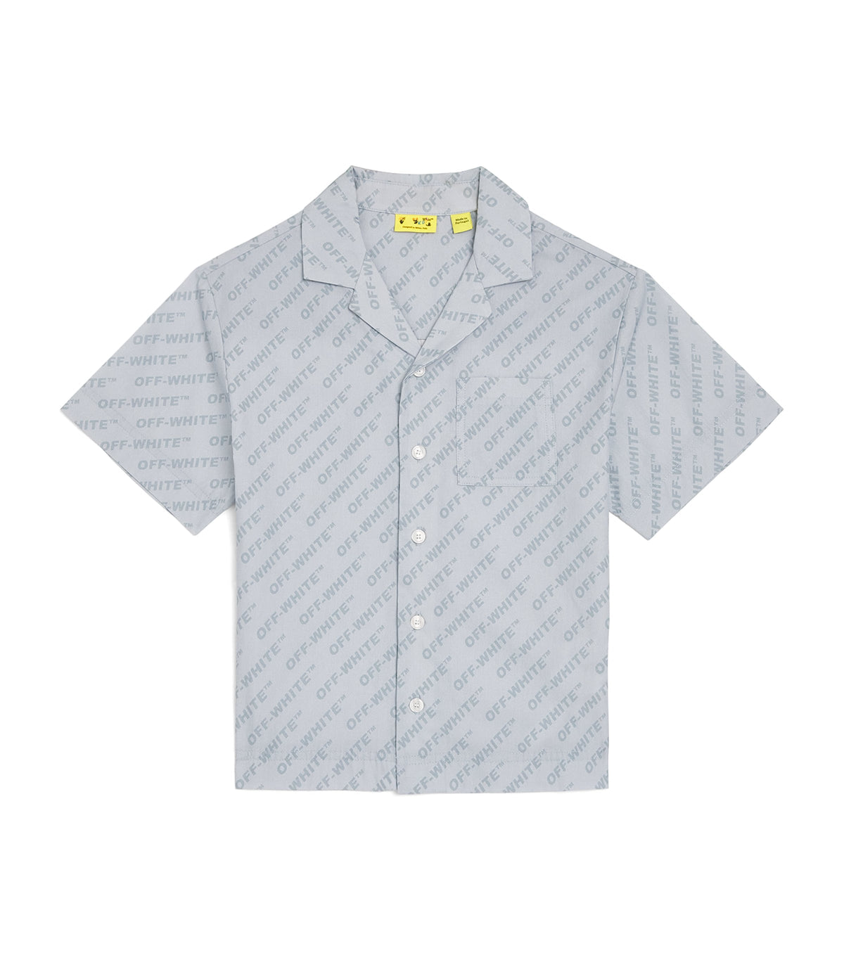 Off-White Kids Logo Bowling Shirt 4-12+ Years, imported from the UK