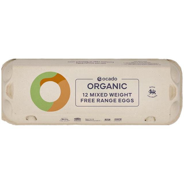 Ocado Organic Free Range Mixed Weight Eggs   12 per pack GOODS M&S   