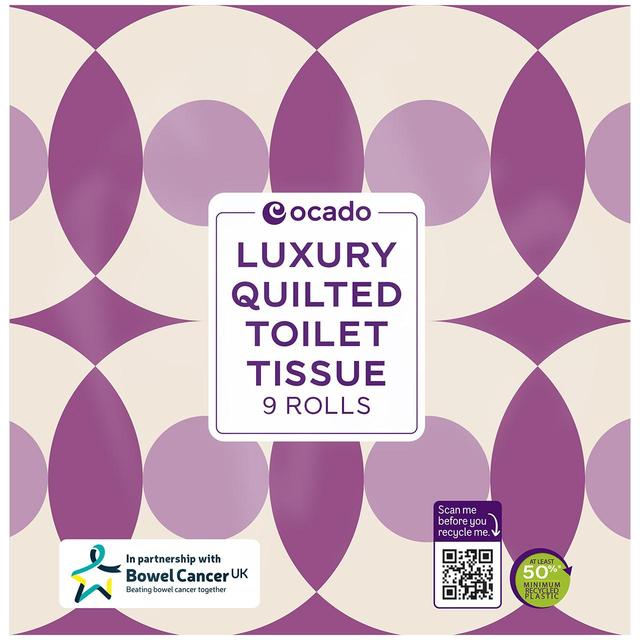 Ocado Luxury Quilted Toilet Tissue   9 per pack