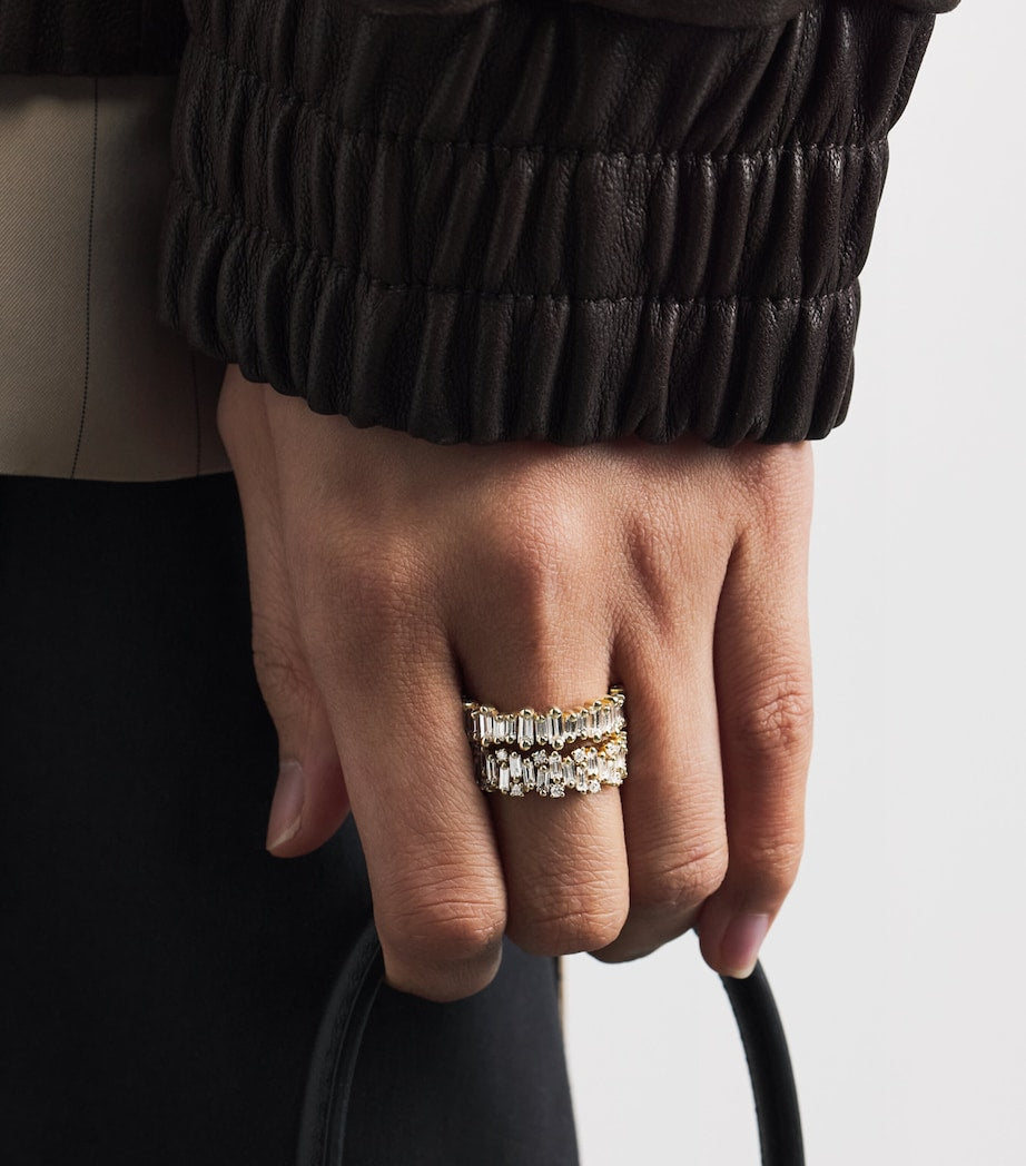 Suzanne Kalan yellow gold diamond ring - imported from the UK
