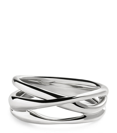 Harrods Monica Vinader Sterling Silver Nura Crossover Ring- Buy online at McGrocer