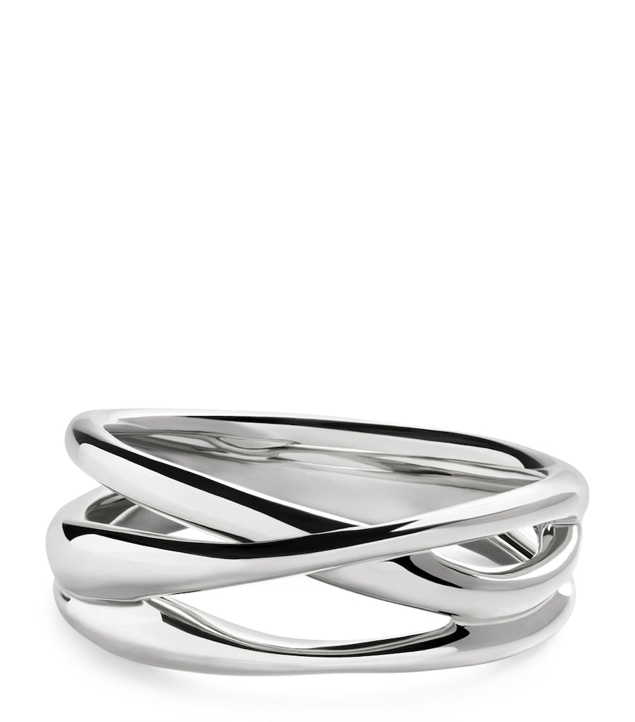 Monica Vinader Nura crossover ring sterling silver, UK version