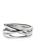 Monica Vinader Nura crossover ring sterling silver, UK version
