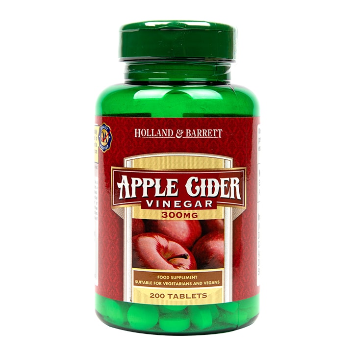 Holland & Barrett Apple Cider Vinegar 200 Tablets 300mg Apple Cider Supplements Holland&Barrett   