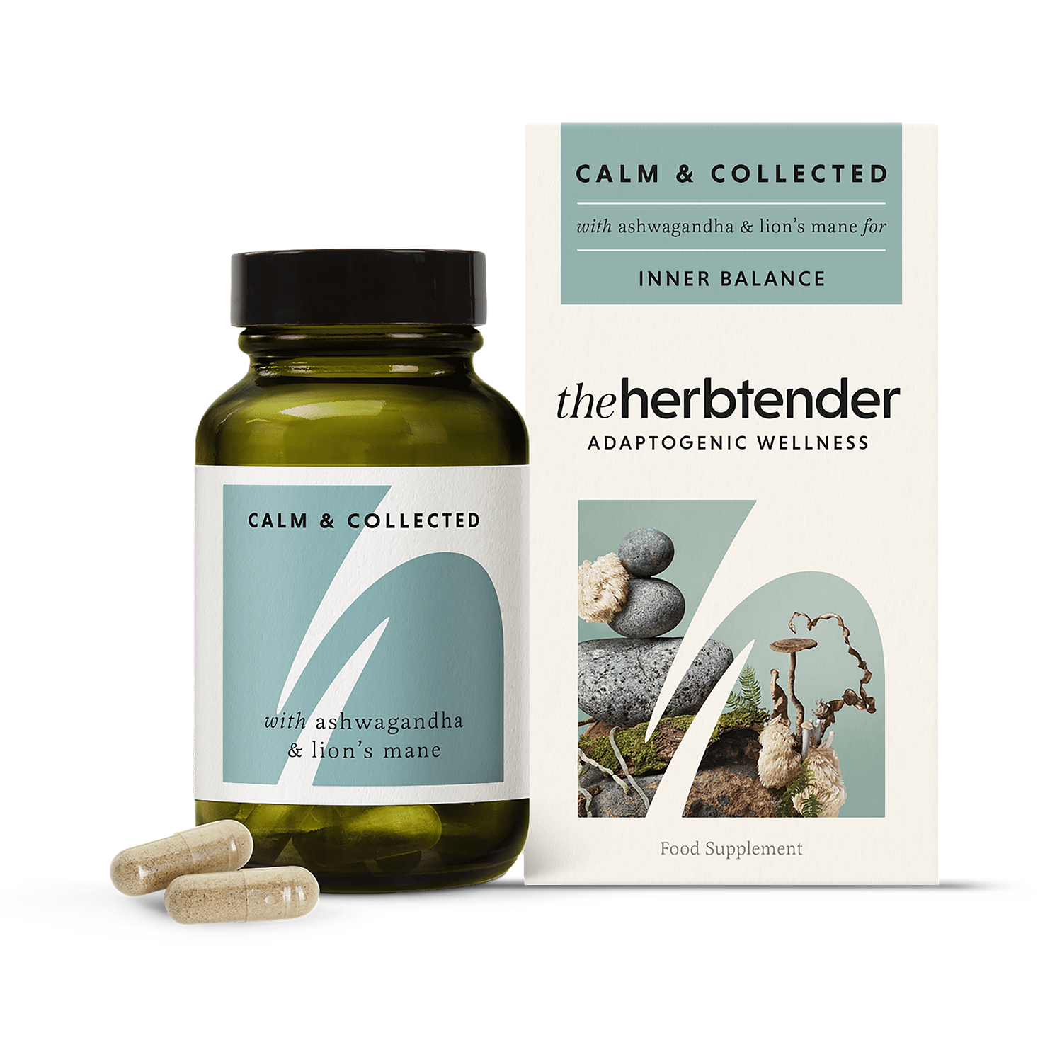 The Herbtender Calm and Collected 60 Vegan Capsules, UK version