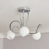 BHS flush ceiling light chrome frosted glass shades - British product
