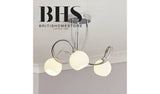 BHS flush ceiling light chrome frosted glass shades - British product