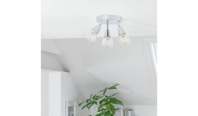 Argos Home Curico 3 light flush ceiling light chrome 35cm, UK version