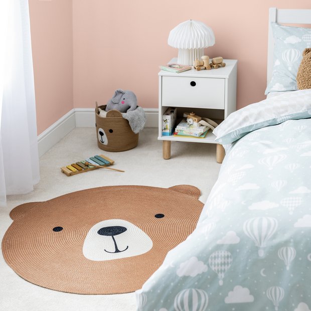 Habitat round teddy bear rug 100cm, UK version