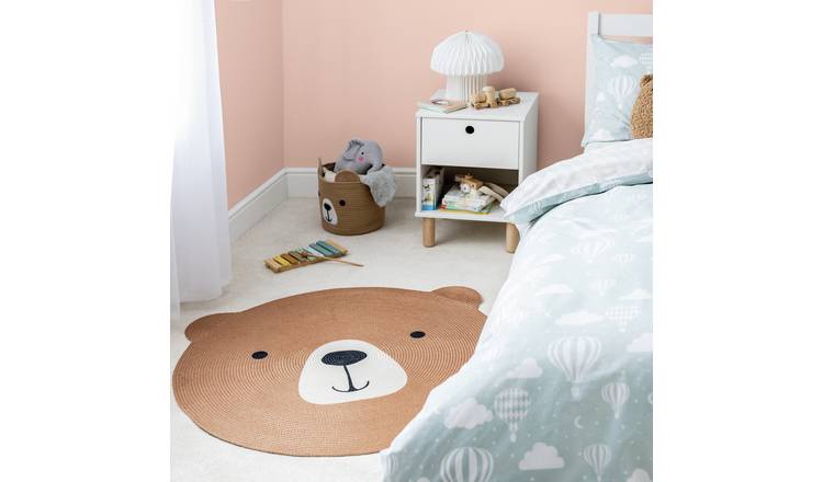 Habitat round teddy bear rug 100cm, UK version