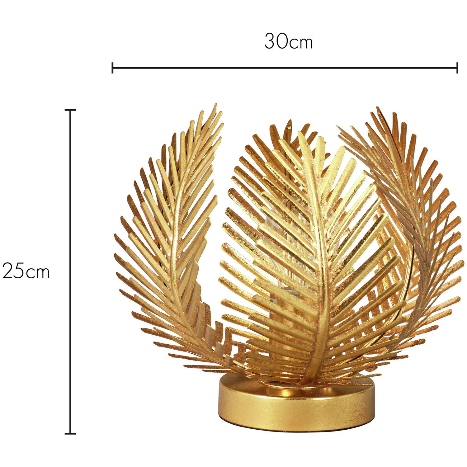 BHS brass table lamp palm leaf metal vessel, imported from the UK