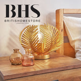 BHS brass table lamp palm leaf metal vessel, imported from the UK