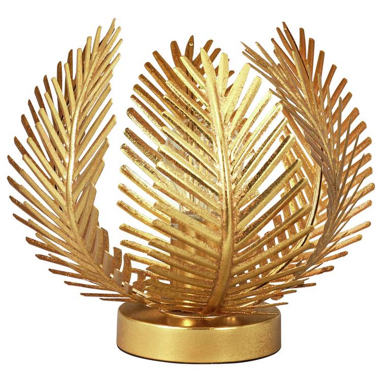 BHS brass table lamp palm leaf metal vessel, imported from the UK