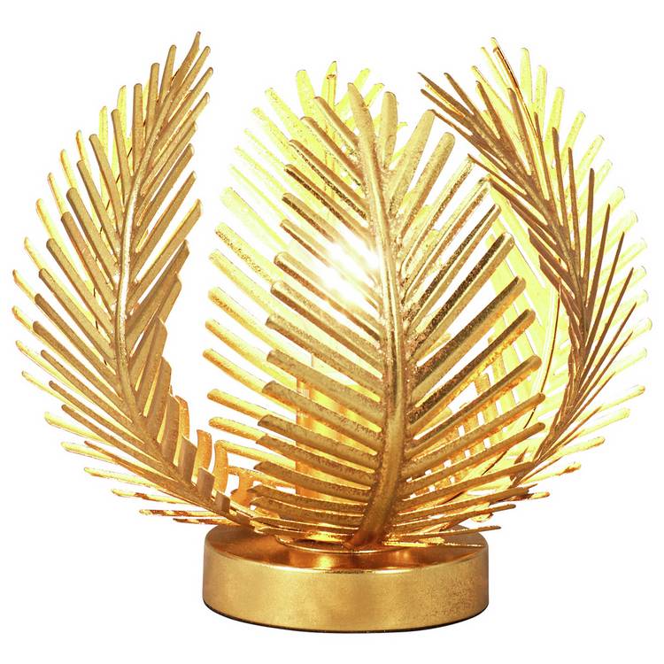 BHS brass table lamp palm leaf metal vessel, imported from the UK