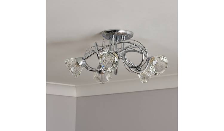 BHS chrome 5 light ceiling light 43cm, imported from the UK