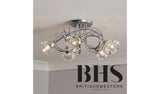 BHS chrome 5 light ceiling light 43cm, imported from the UK