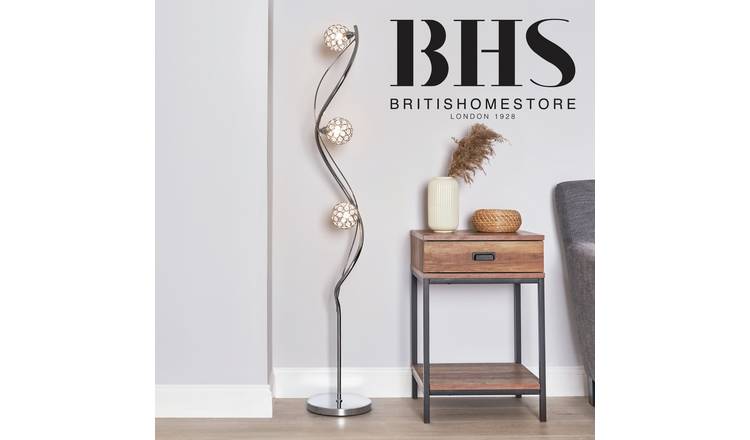 BHS Orchid floor lamp chrome 3 light multihead, UK version