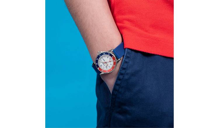 Tikkers Kids Blue Time Teacher Watch 26mm silicone strap, UK version