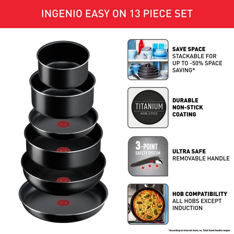 Tefal Ingenio Easy Cook 13 piece cookware set - British product