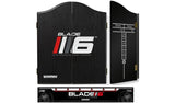 Winmau Blade 6 dartboard cabinet with Oche throw line, imported from UK