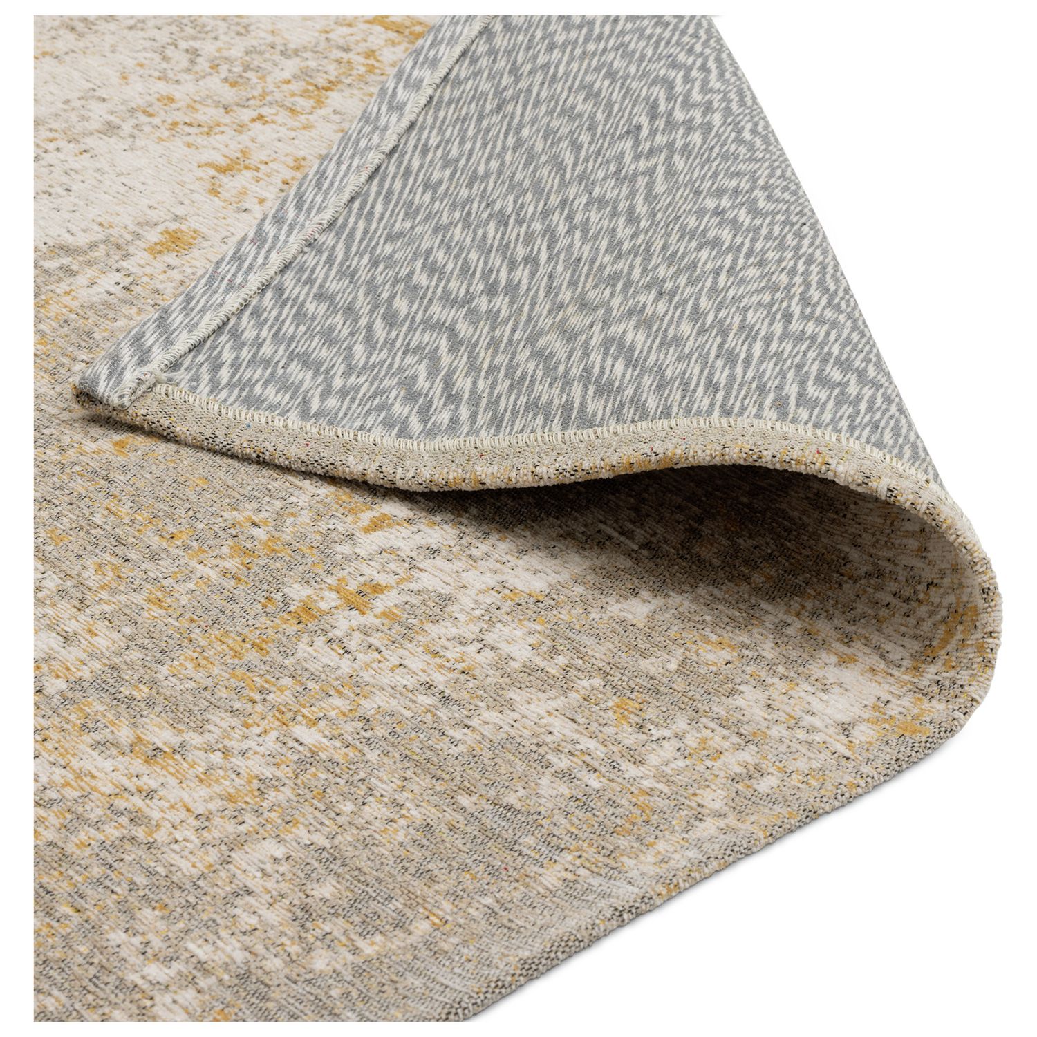 Habitat Distressed Abstract Gold  Rug - 160x230cm
