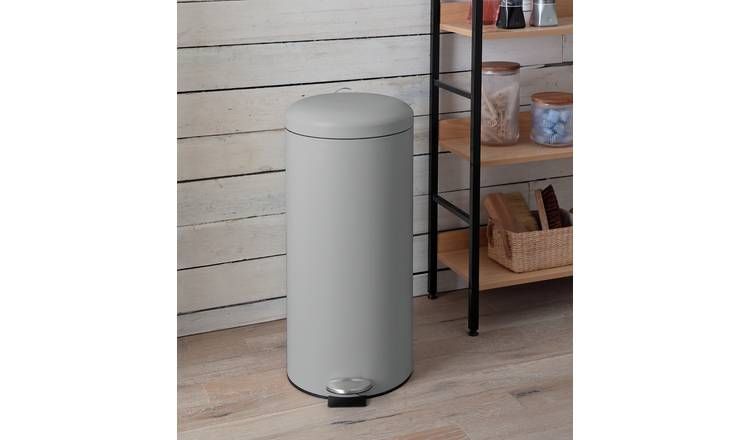 Habitat 30 Litre Round Kitchen Pedal Bin - Matt Grey GOODS Argos