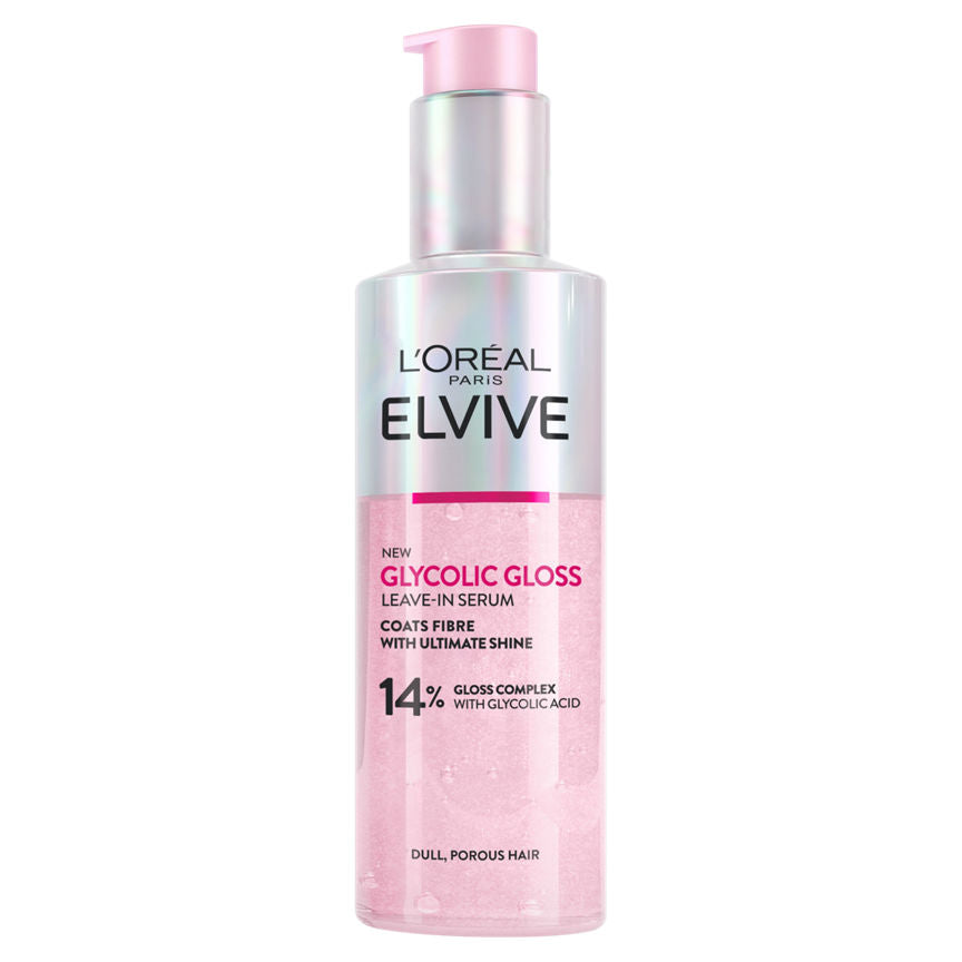 L'Oreal Elvive Glycolic Gloss Leave-In Serum for Dull Hair 150ml GOODS ASDA   