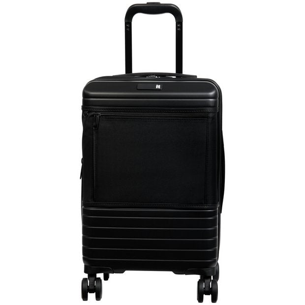it Luggage hard expandable cabin suitcase black, UK version
