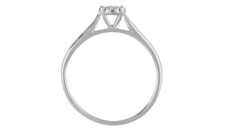 Revere engagement ring 0.15ct diamond cluster (British brand)